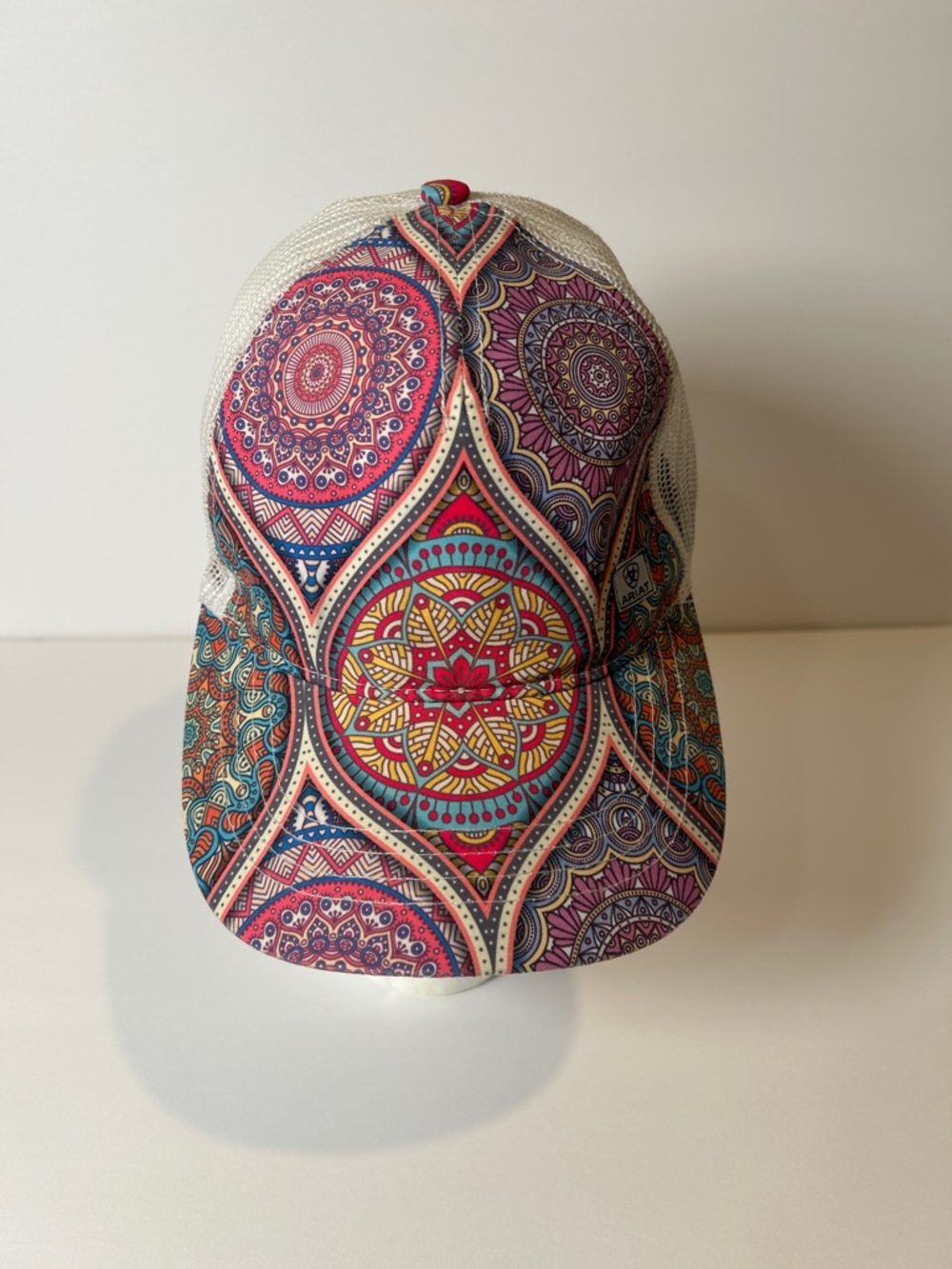 Ariat Multicolor Mandala Mesh Cap with Cream Back /women’s trucker hat - Picture 3 of 14